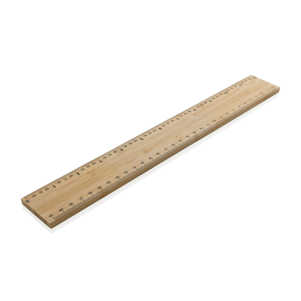 Timberson extra dickes 30cm doppelseitiges Bambuslineal, braun
