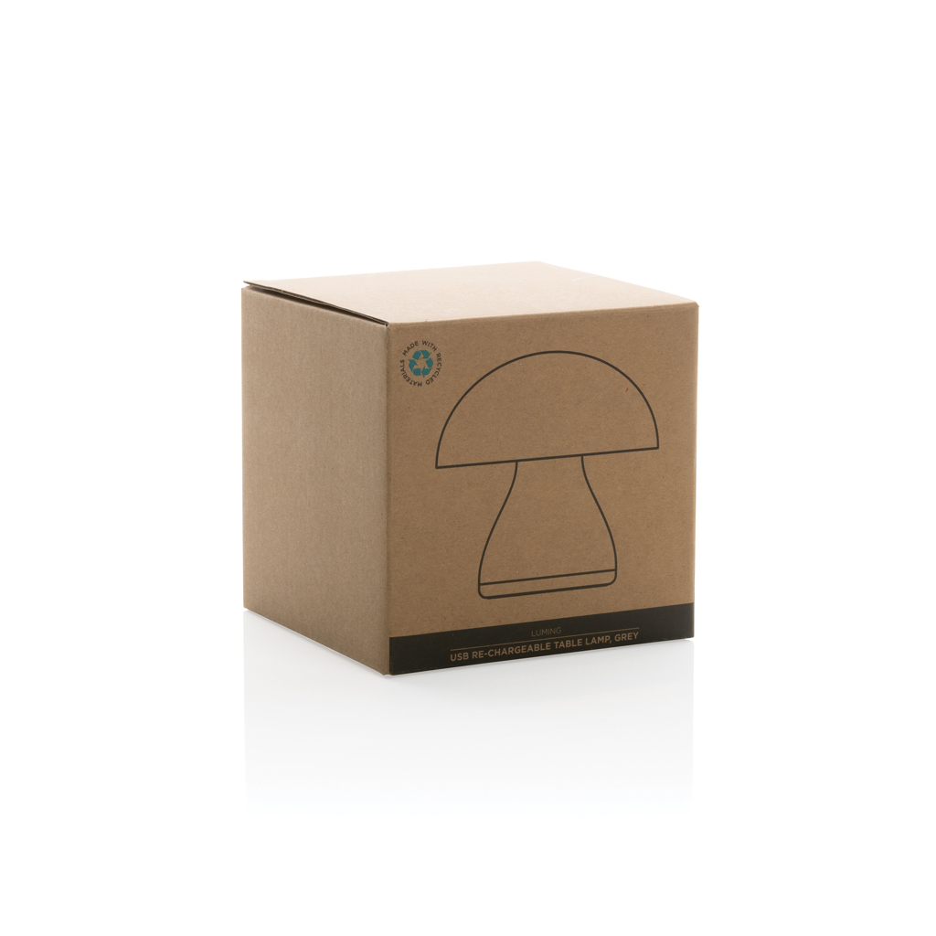 Luming wiederaufladbare USB-Tischlampe aus RCS Kunststoff, grau