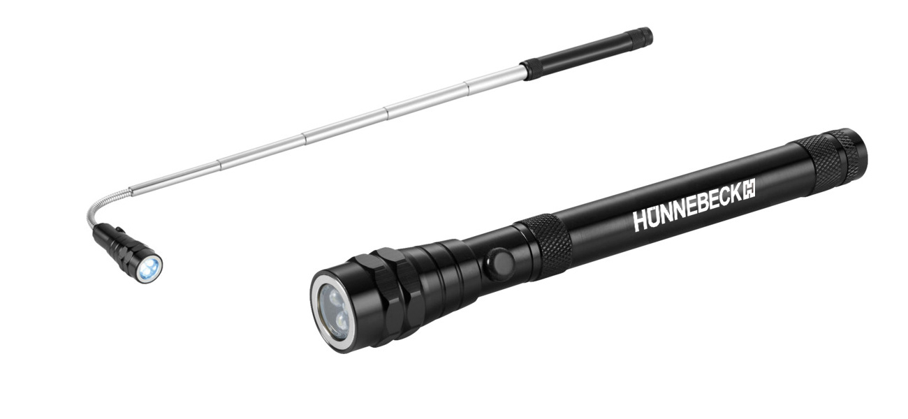 Telescopic flashlight - magnetic - black