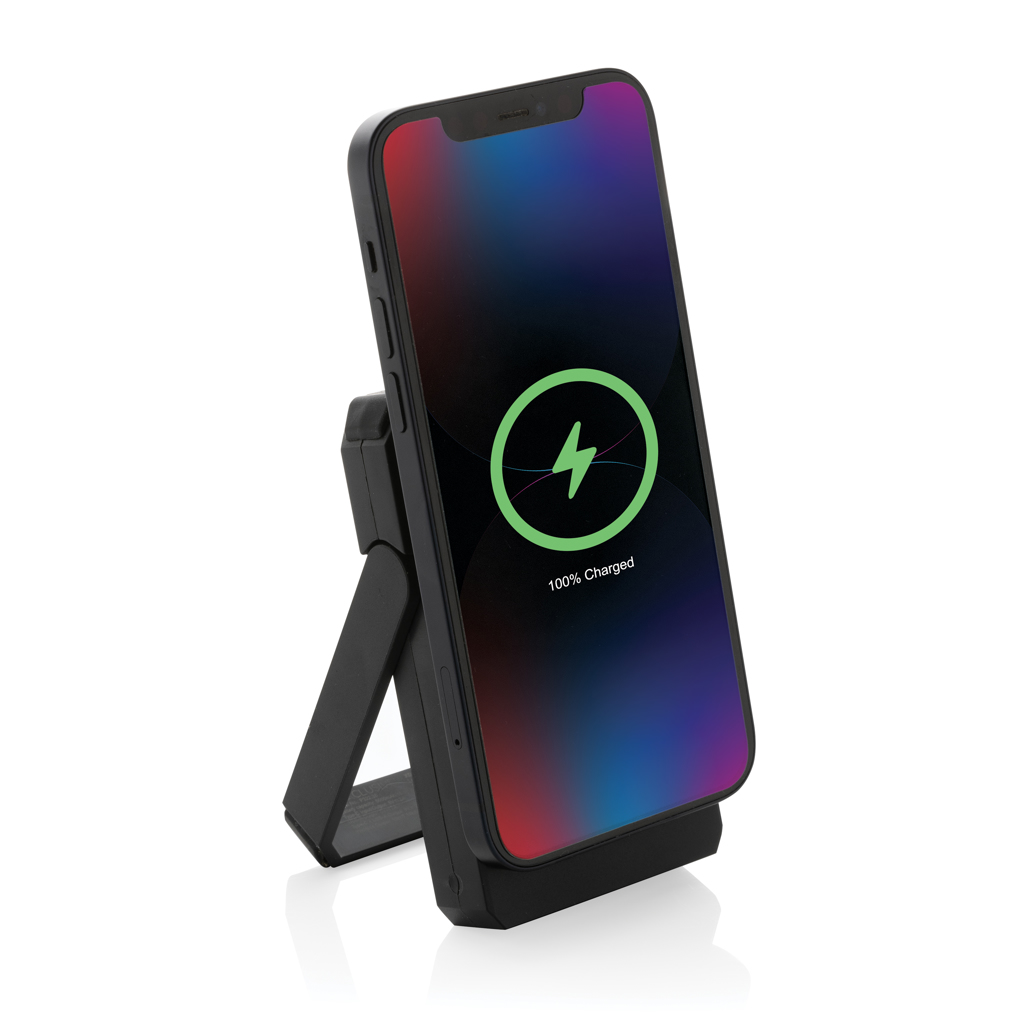 Skywave 5000mah Solar Powerbank, 10W Wireless aus rPlastik, schwarz